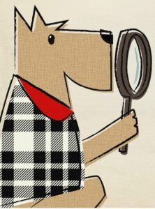 dog with magnifying glass