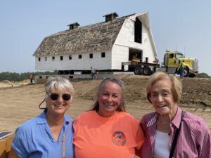 Barn moving with Gail and Darlene